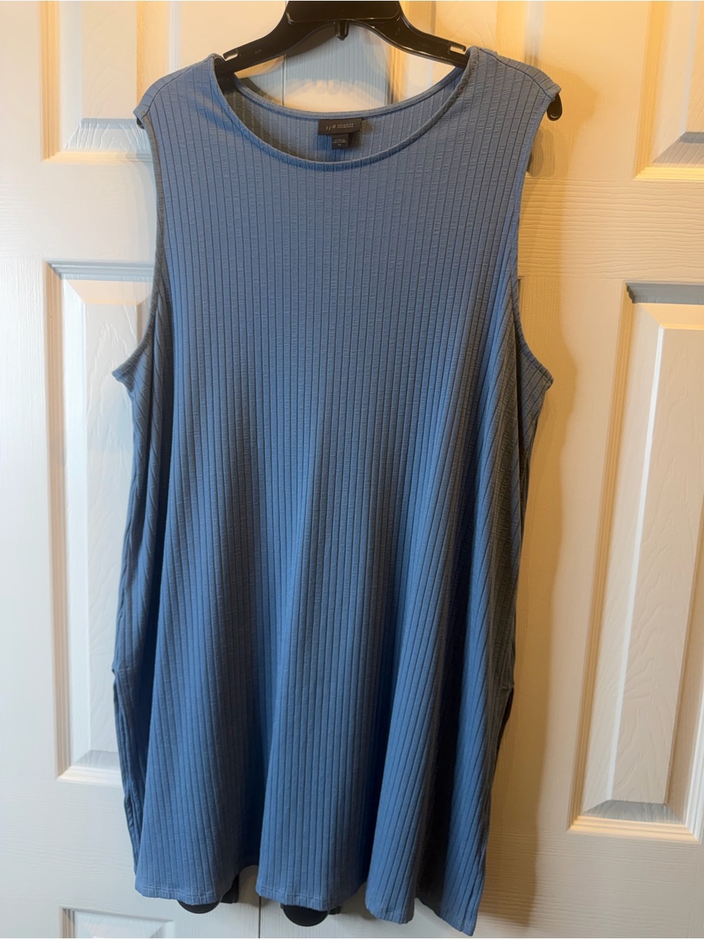 NWOT J. Jill Wearever Sleeveless Ribbed Tunic Top - Light Blue